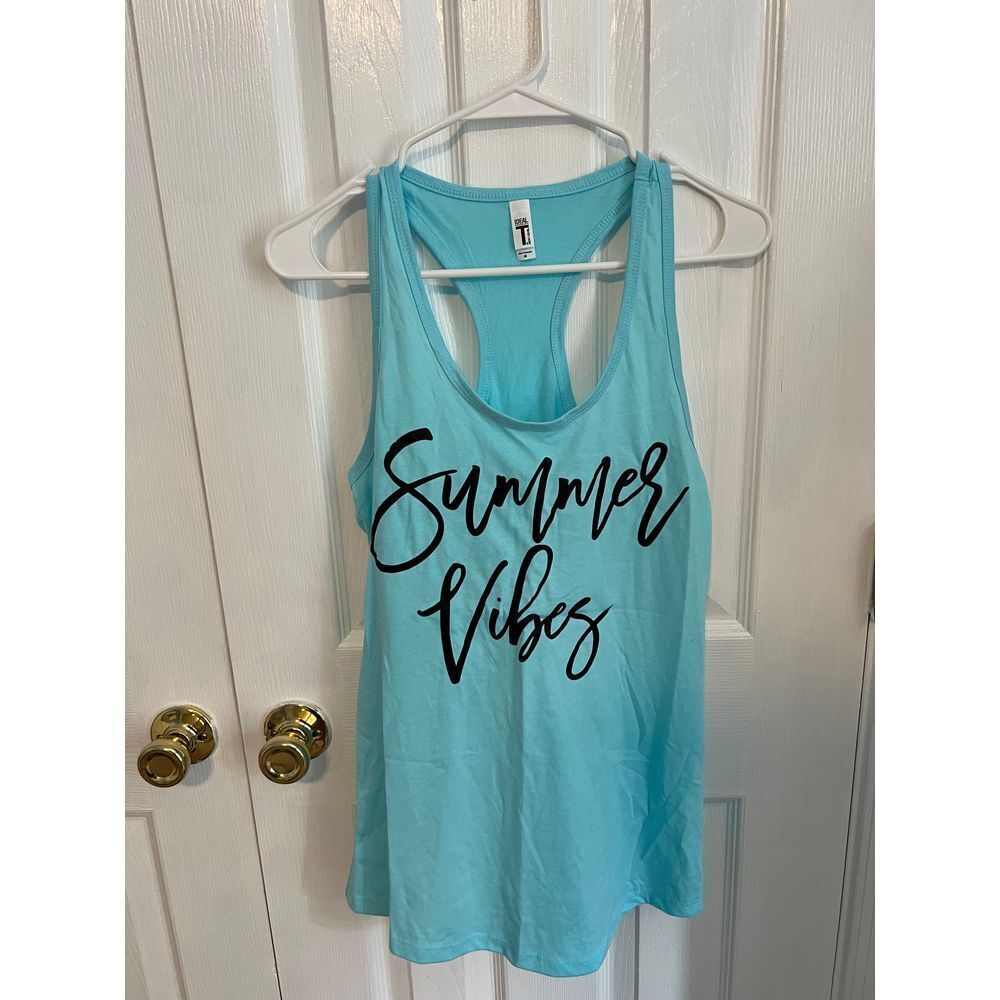 DIY Womens Medium‎ Summer Vibes Blue Tank